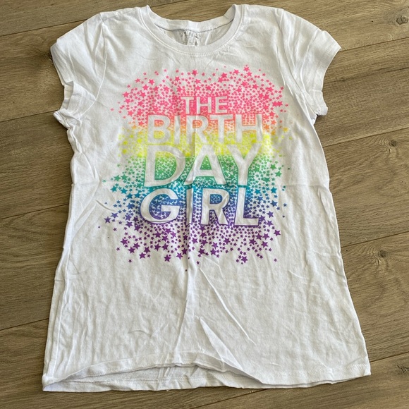 THE CHILDREN’S PLACE birthday girl star rainbow tee shirt top L 10/12 - Picture 2 of 5